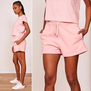 La Ligne NYC Super SHORTS Size M Blush Pink French Terry Cotton NEW $125